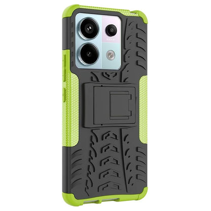 For Xiaomi Redmi Note 13 Pro 5G / Poco X6 5G Case PC+TPU Tyre Pattern Phone Cover with Kickstand