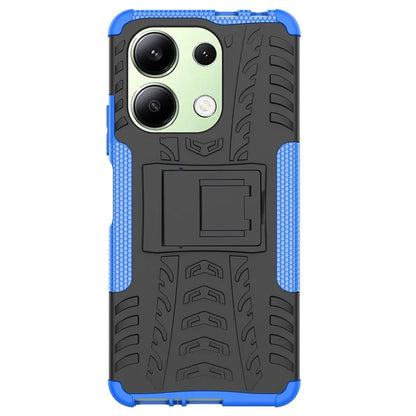 For Xiaomi Redmi Note 13 4G Kickstand Case PC+TPU Tyre Pattern Protective Phone Cover