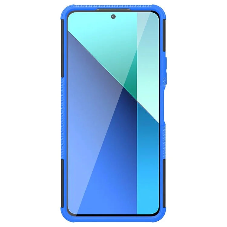 For Xiaomi Redmi Note 13 4G Kickstand Case PC+TPU Tyre Pattern Protective Phone Cover
