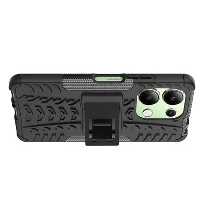 For Xiaomi Redmi Note 13 4G Kickstand Case PC+TPU Tyre Pattern Protective Phone Cover