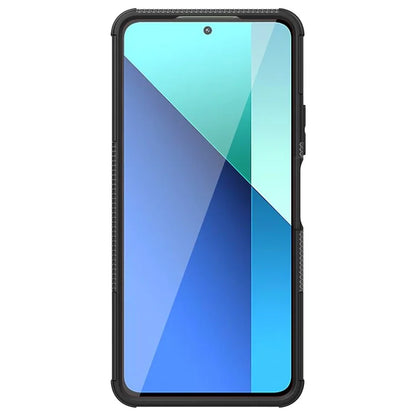 For Xiaomi Redmi Note 13 4G Kickstand Case PC+TPU Tyre Pattern Protective Phone Cover