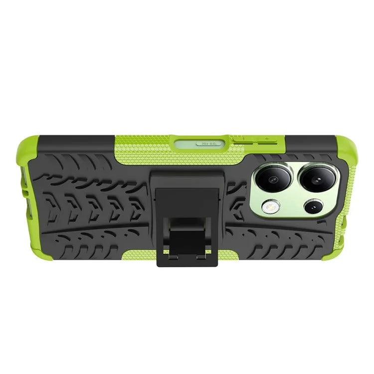 For Xiaomi Redmi Note 13 4G Kickstand Case PC+TPU Tyre Pattern Protective Phone Cover