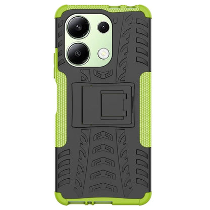 For Xiaomi Redmi Note 13 4G Kickstand Case PC+TPU Tyre Pattern Protective Phone Cover