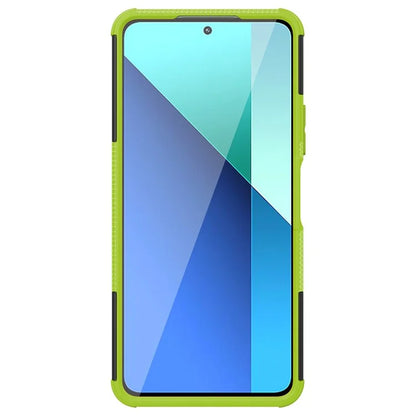 For Xiaomi Redmi Note 13 4G Kickstand Case PC+TPU Tyre Pattern Protective Phone Cover