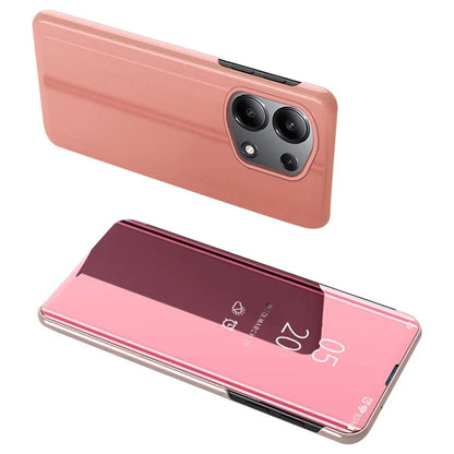 For Xiaomi Redmi Note 13 Pro 4G / Poco M6 Pro 4G Leather Case Mirror Design View Window Stand Phone Cover