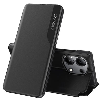 For Xiaomi Redmi Note 13 Pro 4G / Poco M6 Pro 4G Case PU Leather View Window Stand Phone Cover