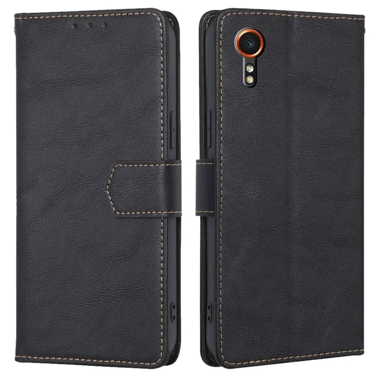 For Samsung Galaxy Xcover7 Card Slot Case PU Leather Wallet Phone Cover with RFID Blocking