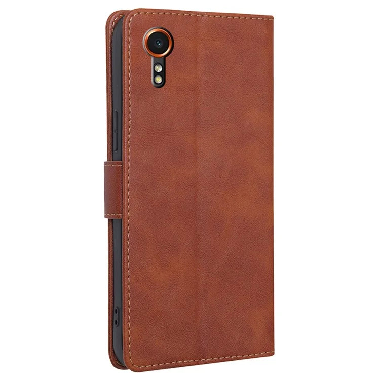 For Samsung Galaxy Xcover7 Card Slot Case PU Leather Wallet Phone Cover with RFID Blocking