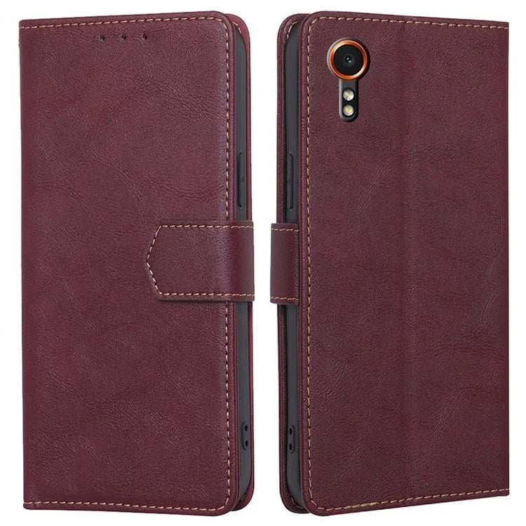 For Samsung Galaxy Xcover7 Card Slot Case PU Leather Wallet Phone Cover with RFID Blocking
