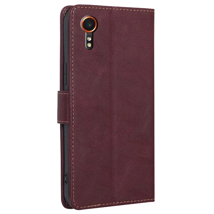 For Samsung Galaxy Xcover7 Card Slot Case PU Leather Wallet Phone Cover with RFID Blocking