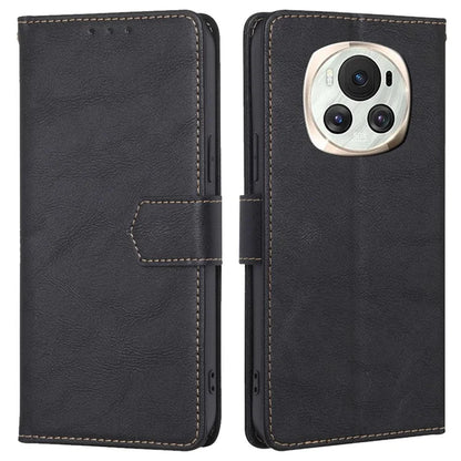 For Honor Magic6 5G Scratch-proof Case RFID Blocking PU Leather Wallet Phone Protector