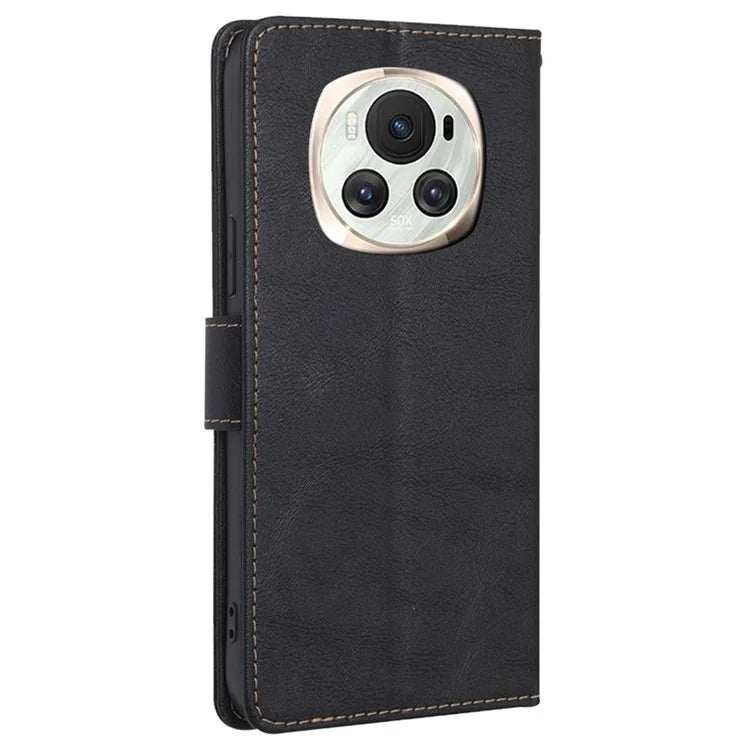 For Honor Magic6 5G Scratch-proof Case RFID Blocking PU Leather Wallet Phone Protector