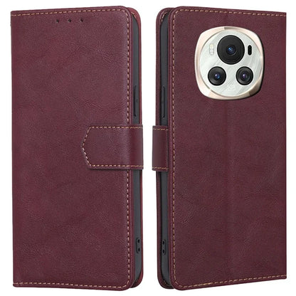For Honor Magic6 5G Scratch-proof Case RFID Blocking PU Leather Wallet Phone Protector