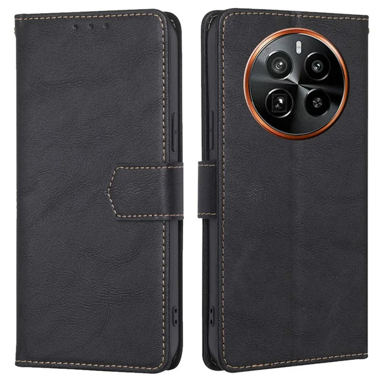 For Realme GT5 Pro 5G Cell Phone Cases Cowhide Texture RFID Blocking Wallet Cover