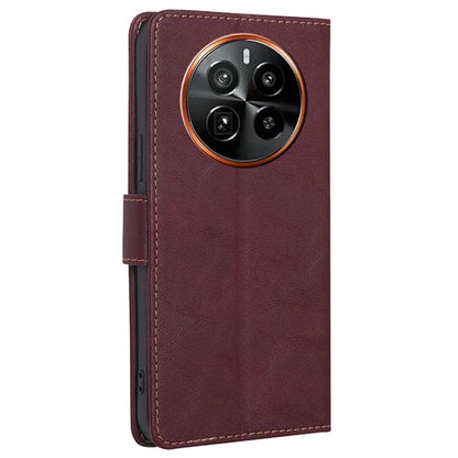 For Realme GT5 Pro 5G Cell Phone Cases Cowhide Texture RFID Blocking Wallet Cover