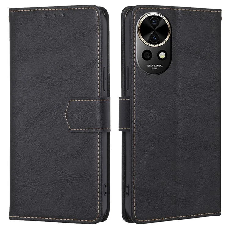For Huawei nova 12 5G Case PU Leather RFID Blocking Card Slots Stand Phone Cover