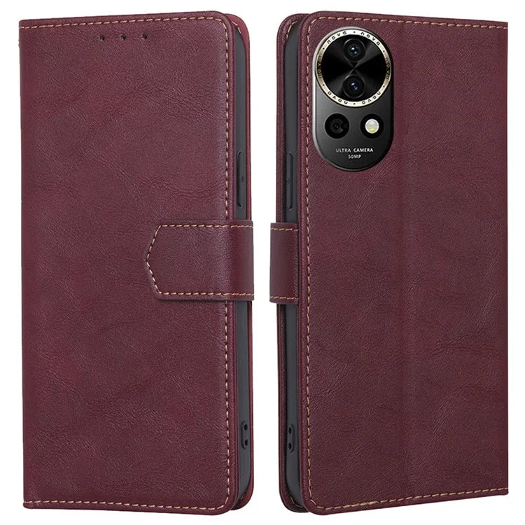 For Huawei nova 12 5G Case PU Leather RFID Blocking Card Slots Stand Phone Cover