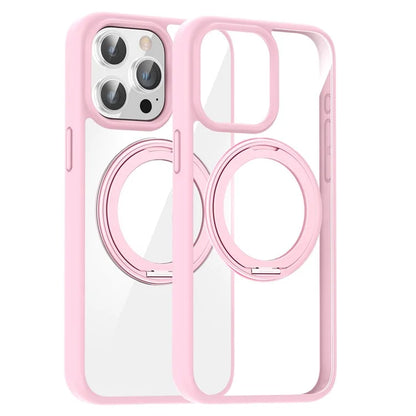 For iPhone 15 Pro Max Case PC+TPU Kickstand Phone Back Cover Compatible with MagSafe