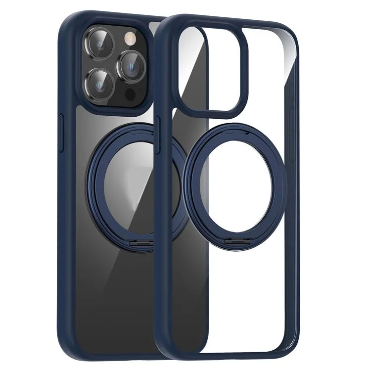 For iPhone 14 Pro Max Case PC+TPU Rotatable Kickstand Phone Cover Compatible with MagSafe