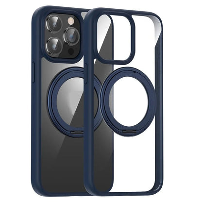 For iPhone 14 Pro Max Case PC+TPU Rotatable Kickstand Phone Cover Compatible with MagSafe