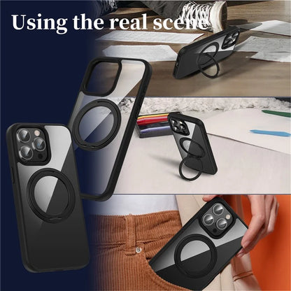For iPhone 13 Pro PC+TPU Phone Cover Compatible with MagSafe Kickstand Back Case