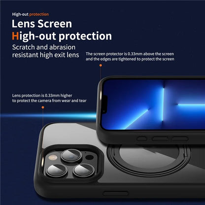 For iPhone 13 Pro PC+TPU Phone Cover Compatible with MagSafe Kickstand Back Case