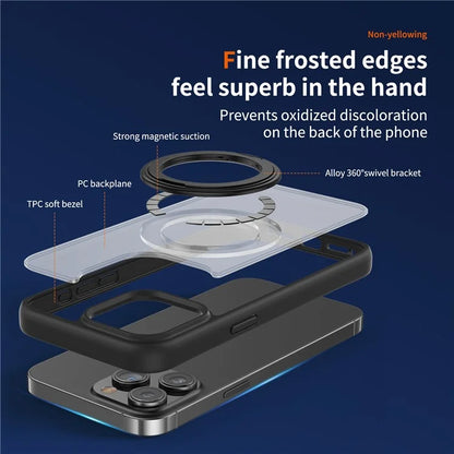 For iPhone 13 Pro PC+TPU Phone Cover Compatible with MagSafe Kickstand Back Case