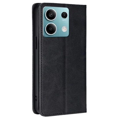 For Xiaomi Redmi Note 13 4G Case PU Leather Stand Magnetic Closure Flip Phone Cover Wallet