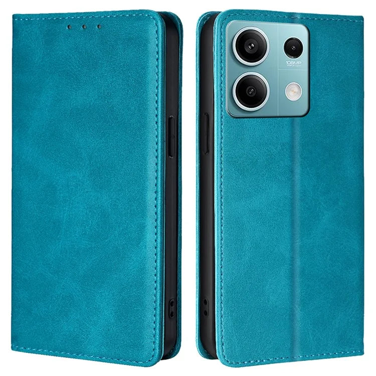 For Xiaomi Redmi Note 13 4G Case PU Leather Stand Magnetic Closure Flip Phone Cover Wallet