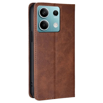 For Xiaomi Redmi Note 13 4G Case PU Leather Stand Magnetic Closure Flip Phone Cover Wallet