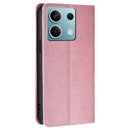 For Xiaomi Redmi Note 13 4G Case PU Leather Stand Magnetic Closure Flip Phone Cover Wallet