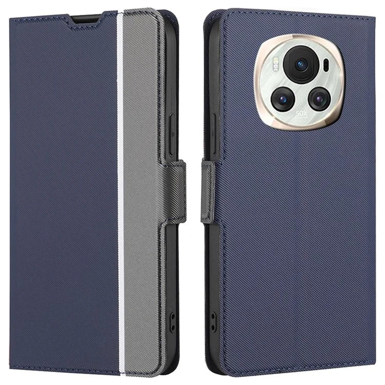 For Honor Magic6 5G Case Card Slots PU Leather Twill Texture Cell Phone Cover
