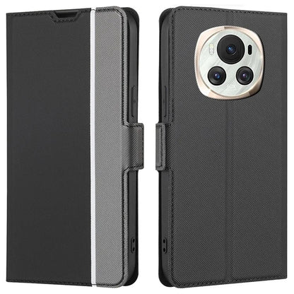 For Honor Magic6 5G Case Card Slots PU Leather Twill Texture Cell Phone Cover