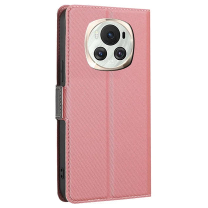 For Honor Magic6 5G Case Card Slots PU Leather Twill Texture Cell Phone Cover