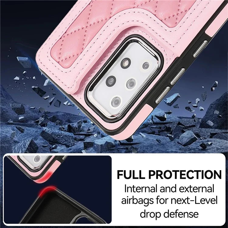 For Samsung Galaxy A53 5G Card Holder Case RFID Blocking Ring Kickstand Cover with Shoulder Strap