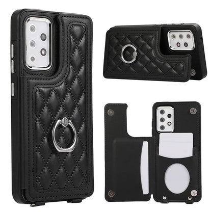 For Samsung Galaxy A52 4G / A52 5G / A52s 5G Case Card Slots PU Leather+TPU Cover with Long Strap