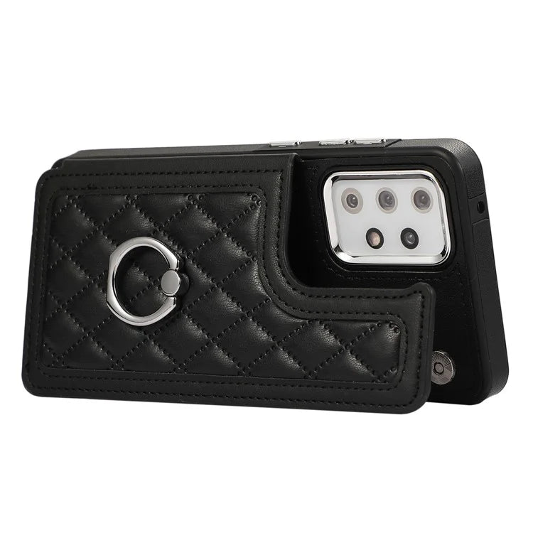 For Samsung Galaxy A52 4G / A52 5G / A52s 5G Case Card Slots PU Leather+TPU Cover with Long Strap