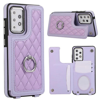 For Samsung Galaxy A52 4G / A52 5G / A52s 5G Case Card Slots PU Leather+TPU Cover with Long Strap