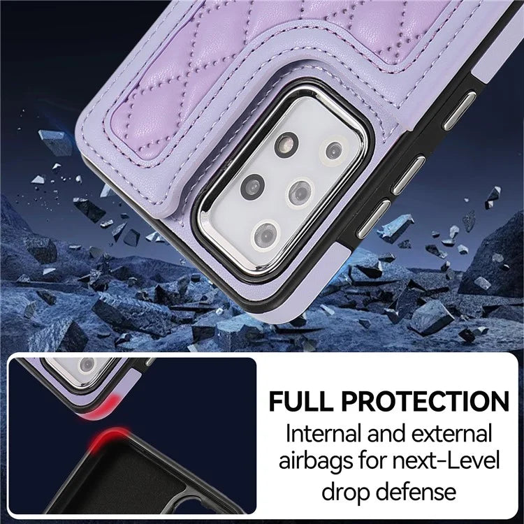 For Samsung Galaxy A52 4G / A52 5G / A52s 5G Case Card Slots PU Leather+TPU Cover with Long Strap