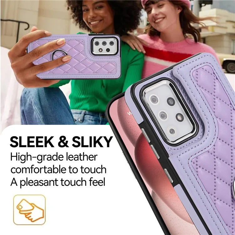 For Samsung Galaxy A52 4G / A52 5G / A52s 5G Case Card Slots PU Leather+TPU Cover with Long Strap