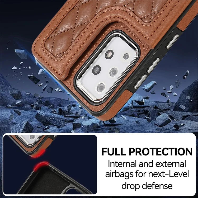 For Samsung Galaxy A52 4G / A52 5G / A52s 5G Case Card Slots PU Leather+TPU Cover with Long Strap
