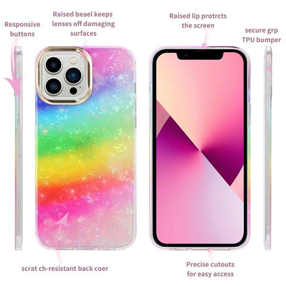 For iPhone 13 Pro Case Electroplating Lens Frame PC+TPU IMD Phone Cover
