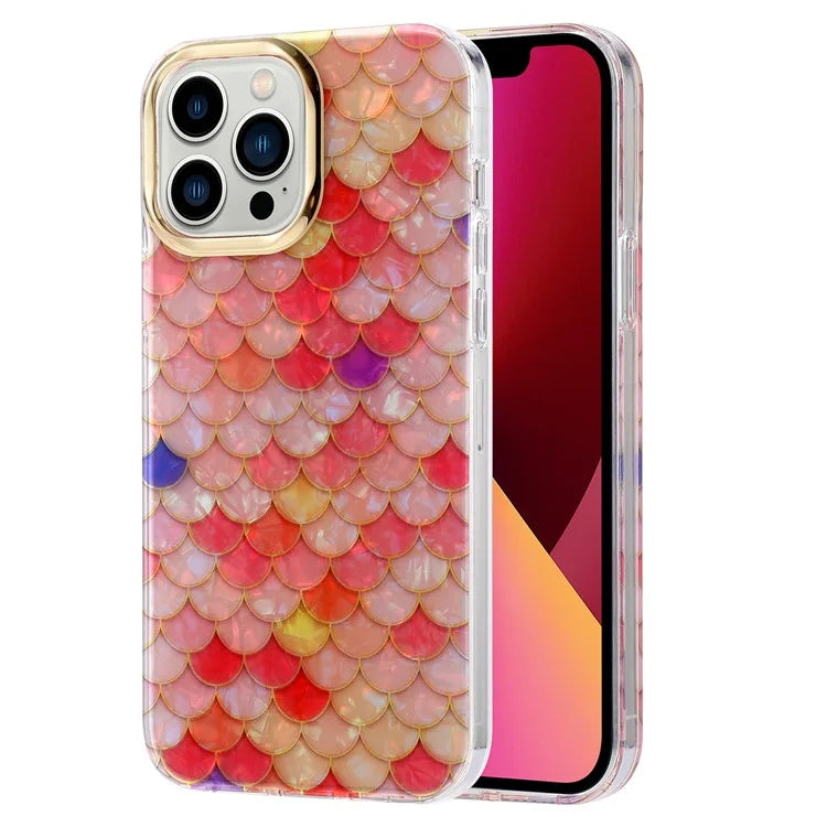 For iPhone 13 Pro Max Case Shockproof PC+TPU IMD Pattern Phone Cover
