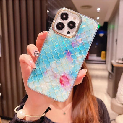 For iPhone 14 Pro Case IMD Pattern PC+TPU Phone Cover with Electroplating Lens Frame