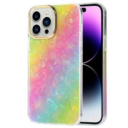For iPhone 15 Pro IMD Case Anti-Scratch PC+TPU Phone Cover with Electroplating Lens Frame