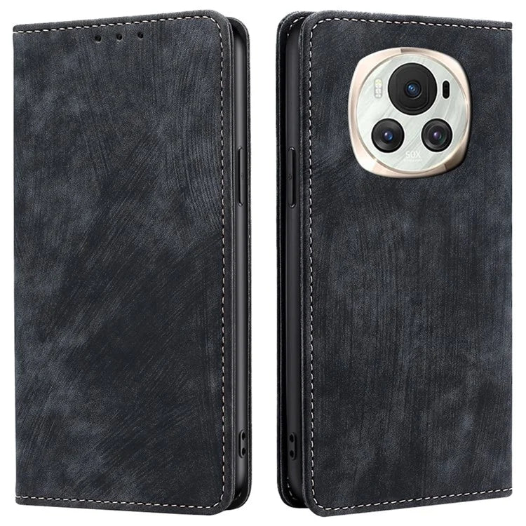 For Honor Magic6 5G Phone Case RFID Blocking Card Holder Leather Folio Flip Cover