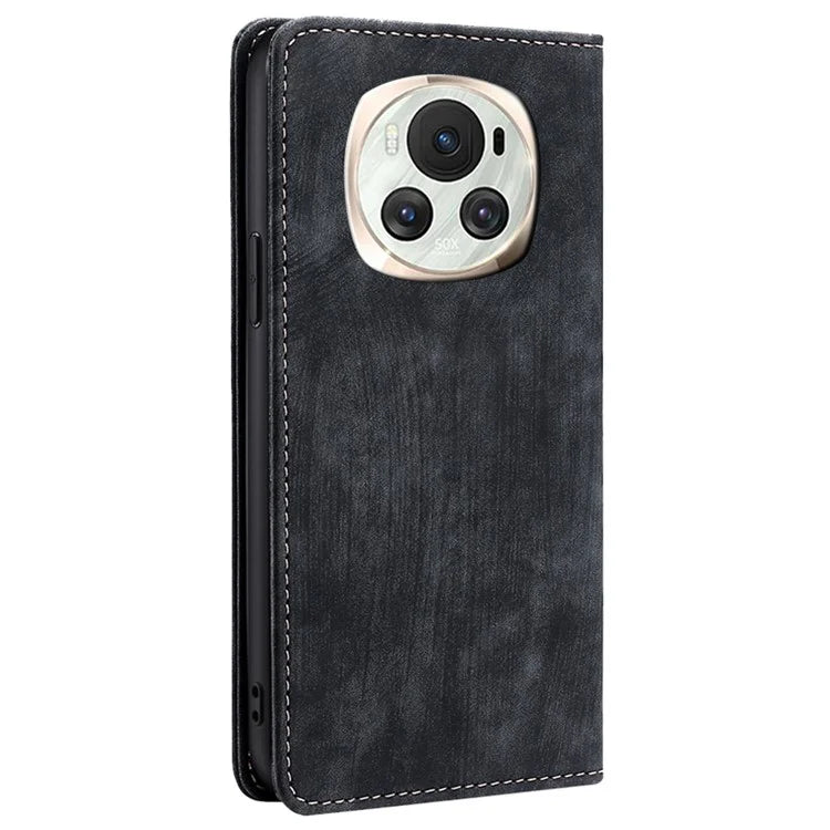 For Honor Magic6 5G Phone Case RFID Blocking Card Holder Leather Folio Flip Cover