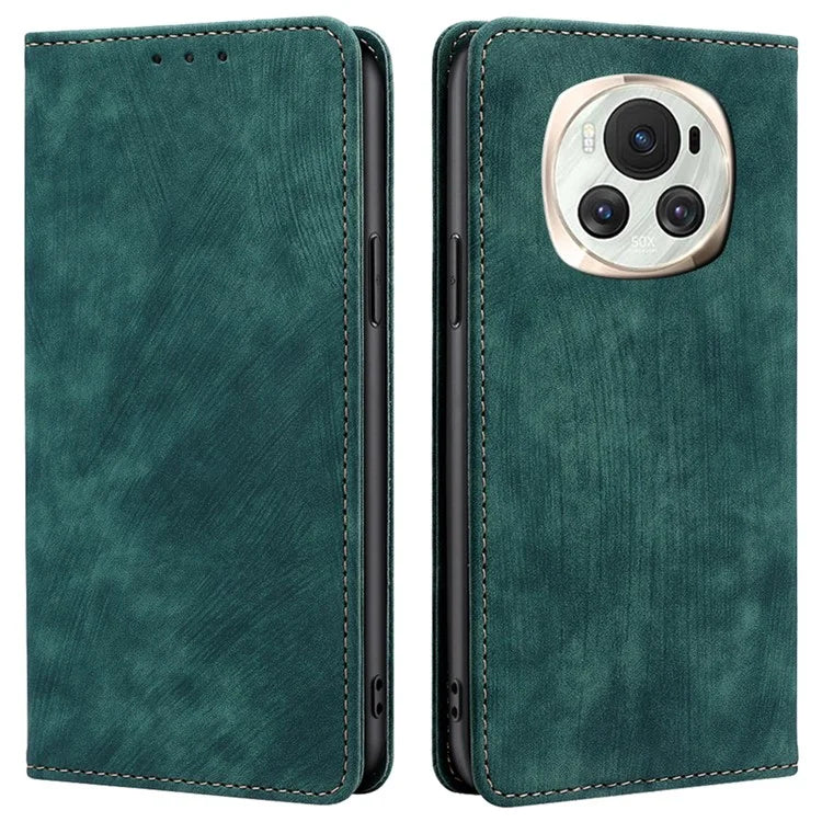 For Honor Magic6 5G Phone Case RFID Blocking Card Holder Leather Folio Flip Cover