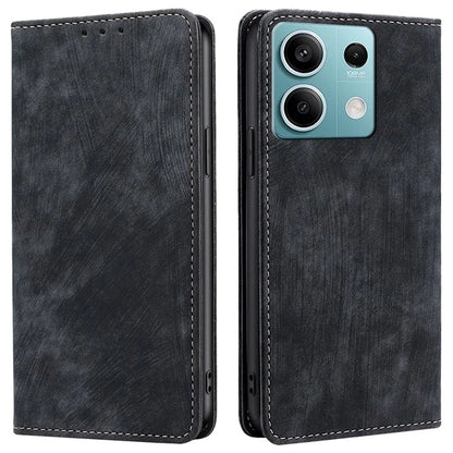 For Xiaomi Redmi Note 13 4G Phone Stand Case RFID Blocking Wallet PU Leather Phone Cover
