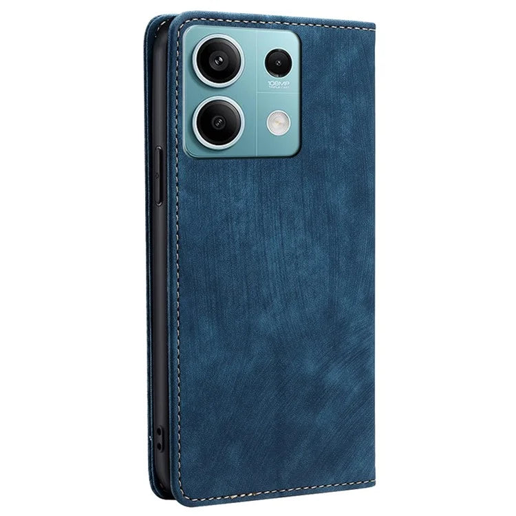 For Xiaomi Redmi Note 13 4G Phone Stand Case RFID Blocking Wallet PU Leather Phone Cover